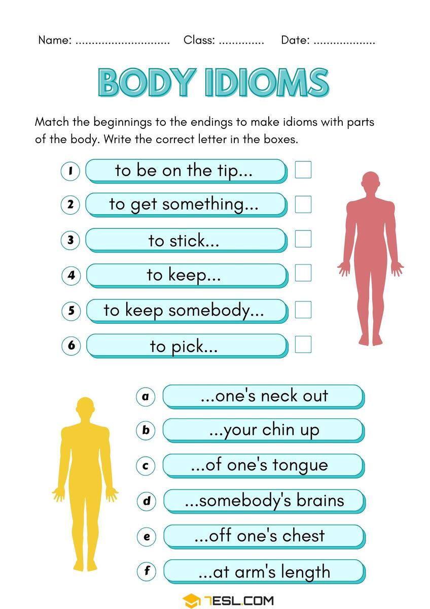 Printable Idioms Worksheets In English Free PDF 7ESL