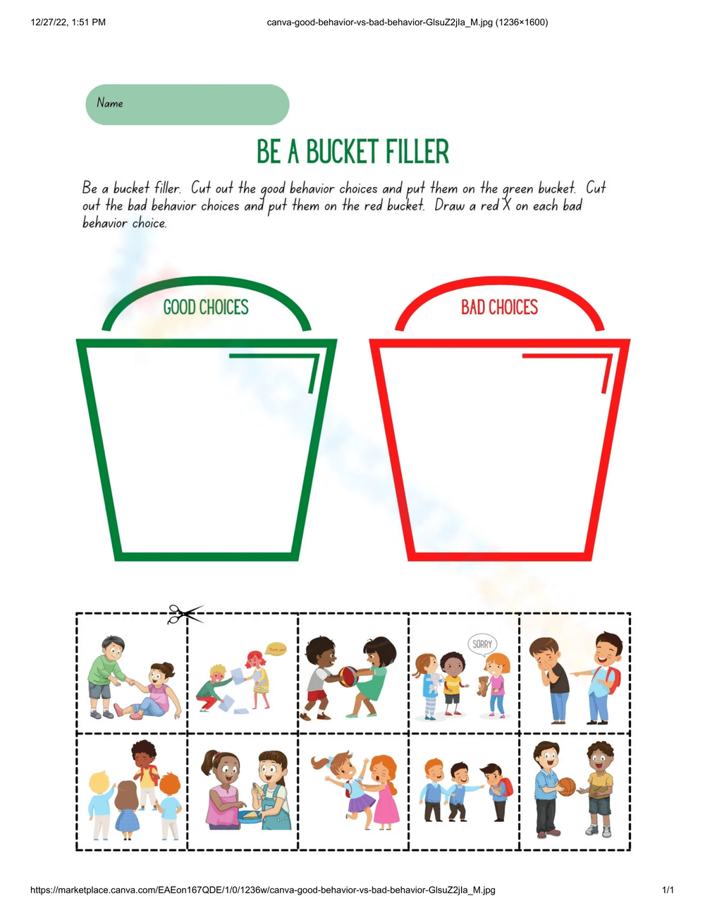 Printable Kindergarten Behavior Worksheets Worksheets