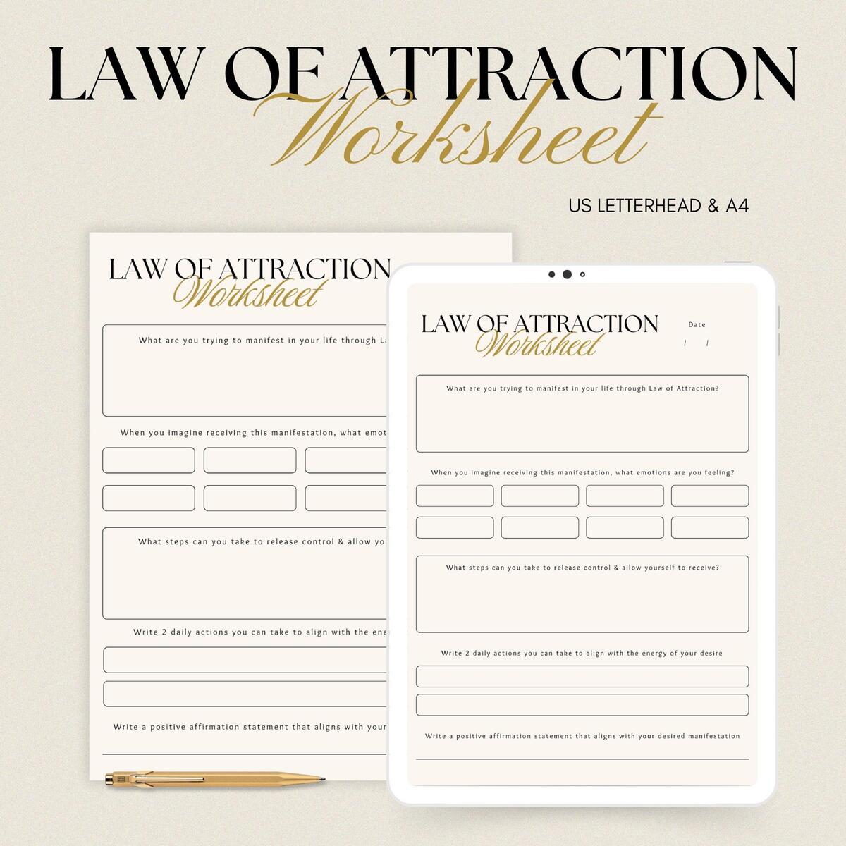 Printable Law Of Attraction Worksheet Manifesting Journal Prompts Manifestation Guest Check Order Printable Manifestation Page Etsy Israel