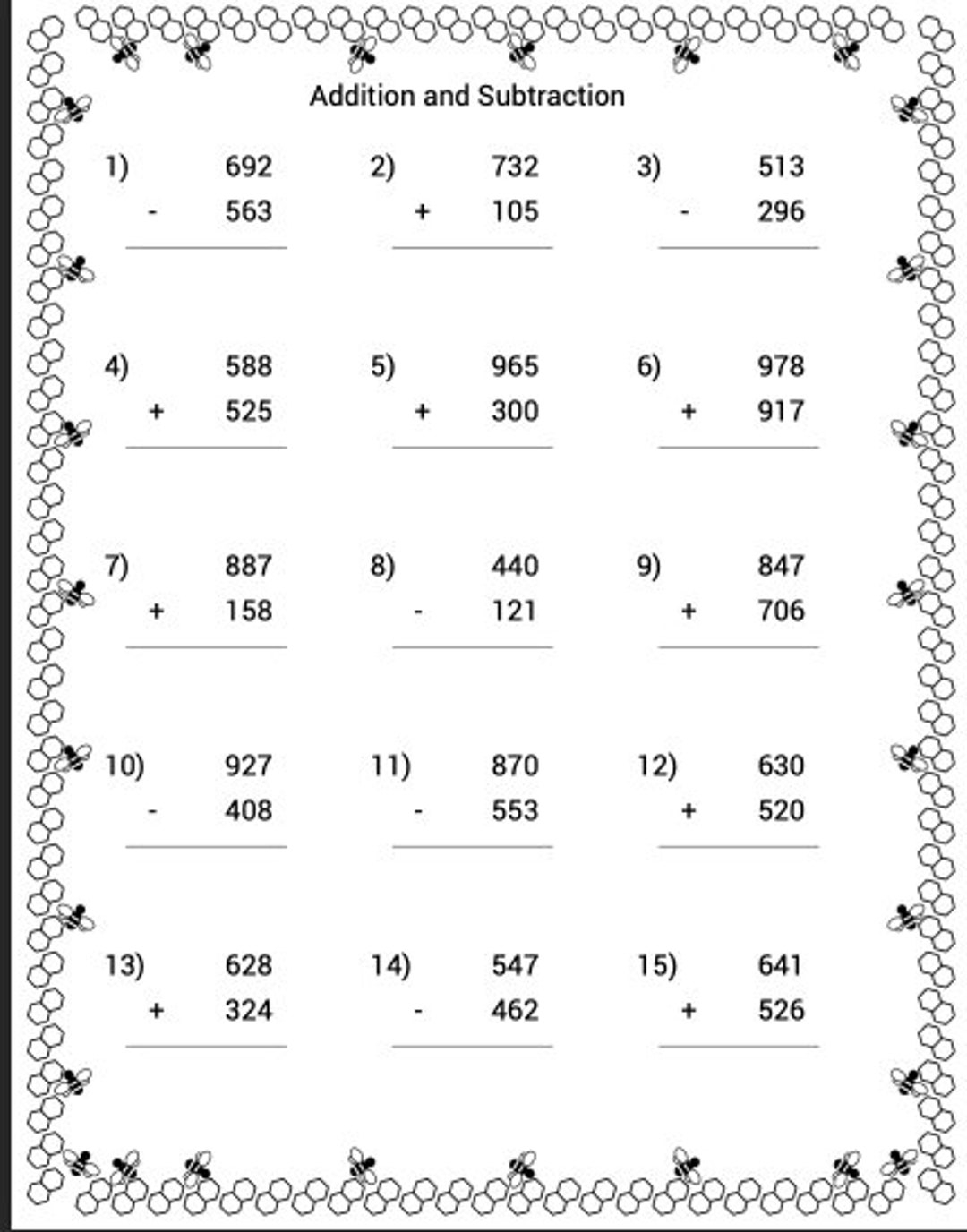 Printable Math Worksheets Addition And Subtraction Homeschool Instant Download With Answers Etsy Sweden Printable Math Worksheets Addition And Subtraction Homeschool Instant Download With Answers Etsy Sweden