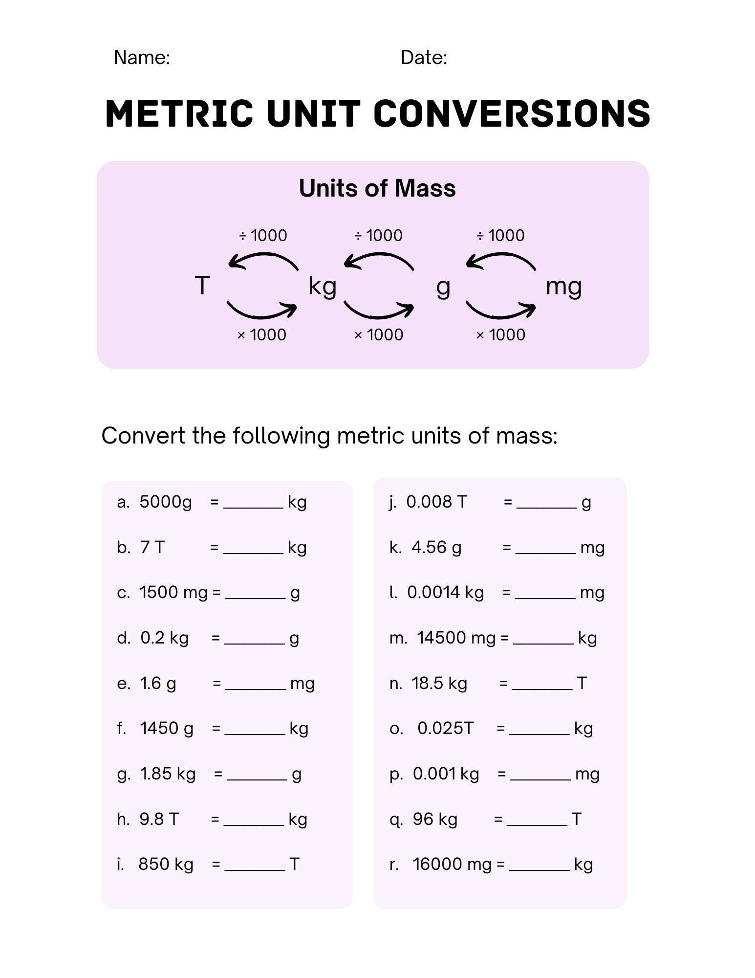 Printable Metric Conversion Worksheets DIGITAL Etsy Free Metric Worksheets Customize With Storyboard That