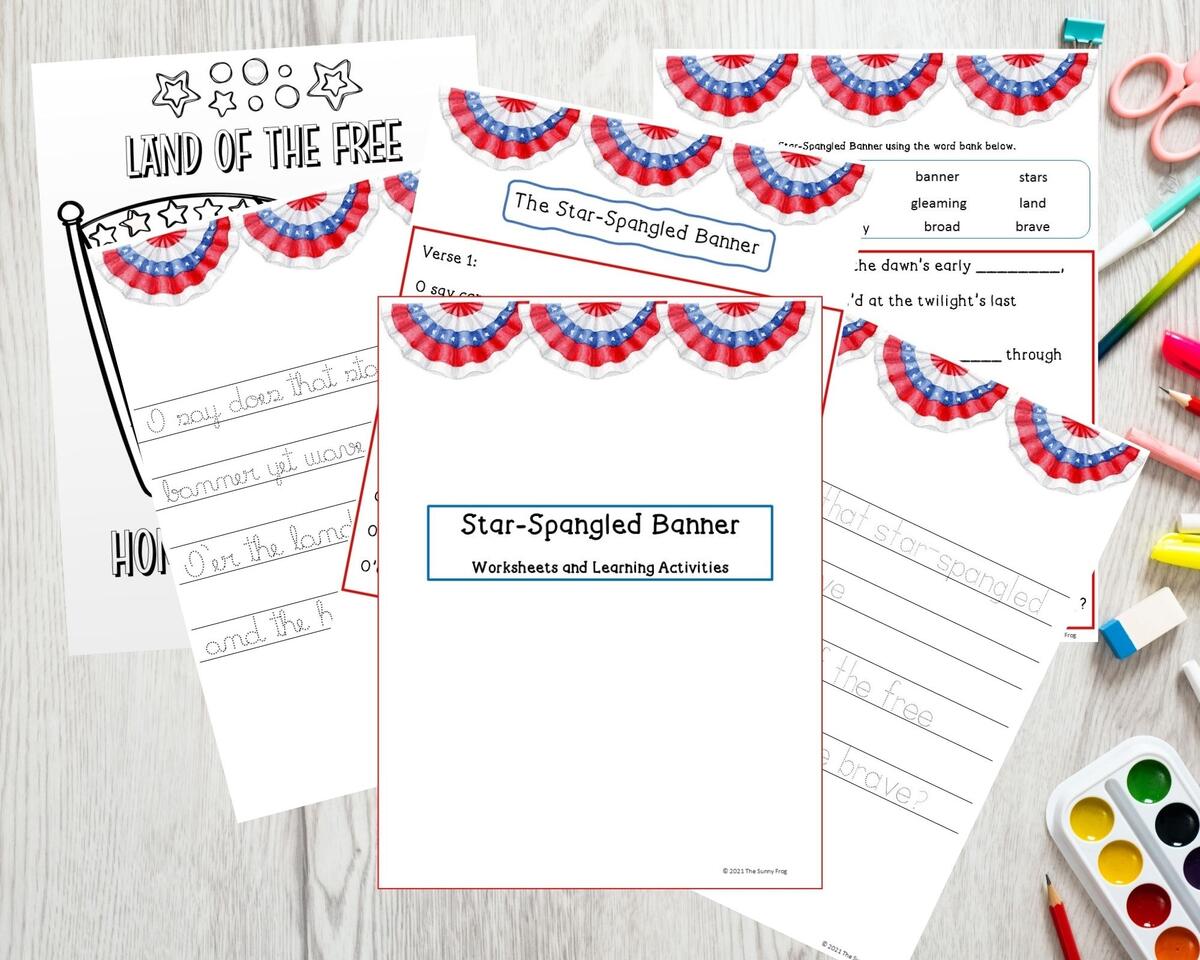 Printable National Anthem Worksheets And Activities Star Spangled Banner Unit Study Homeschool Morning Basket Learn The National Anthem Classful