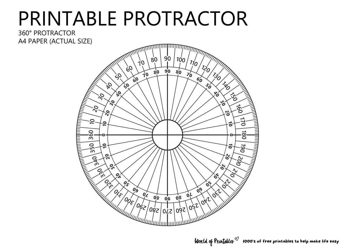 Printable Protractor World Of Printables Printable Protractor World Of Printables