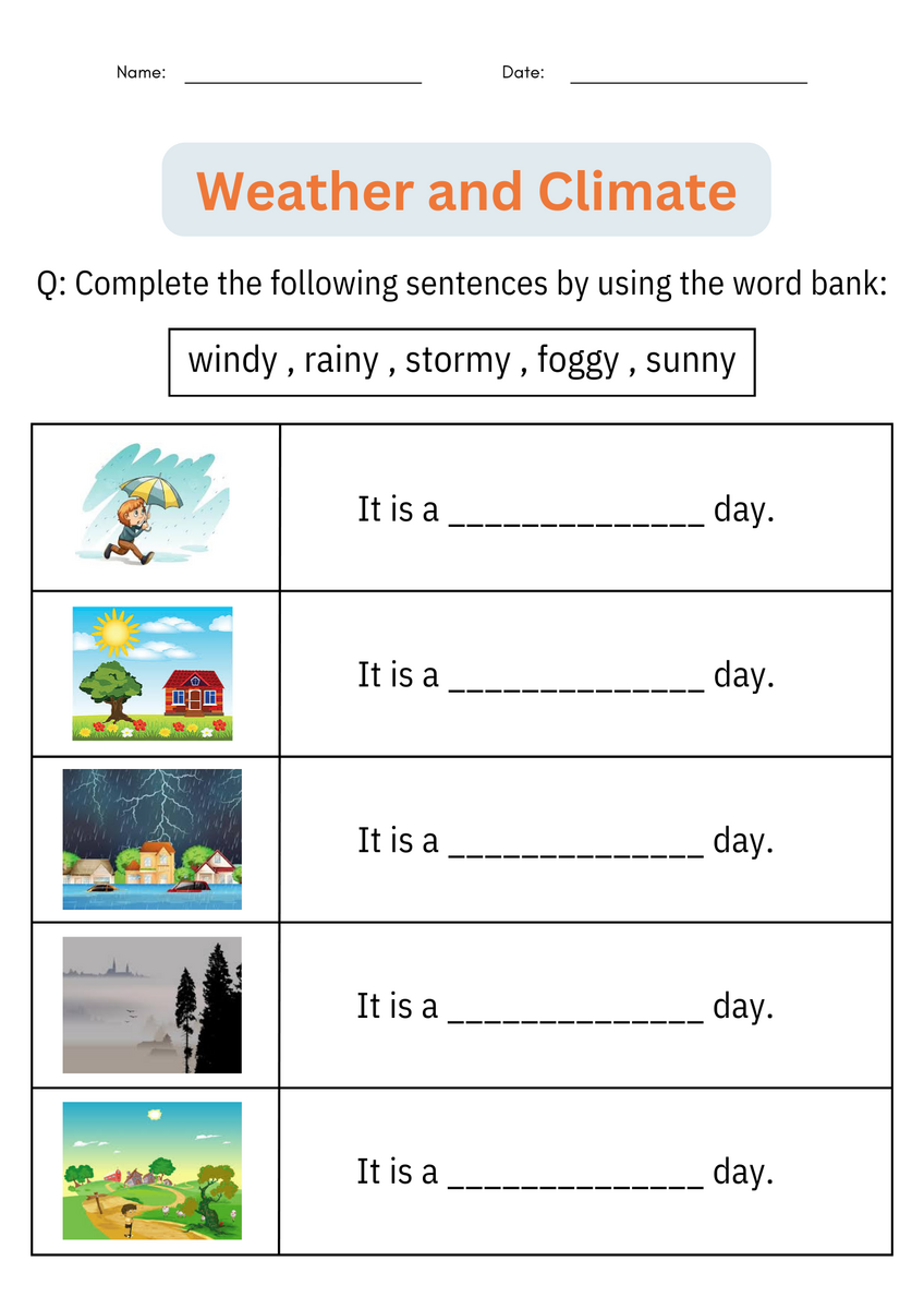 Printable Weather And Climate Activities Worksheet Earth Science For Grade 1 Made By Teachers
