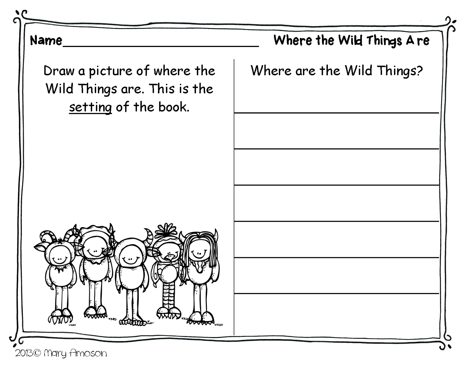 Printable Where The Wild Things Are Characters Printable Party Favors 100 Where The Wild Things Are Ideas Wild Wild Things Party Literature Activities