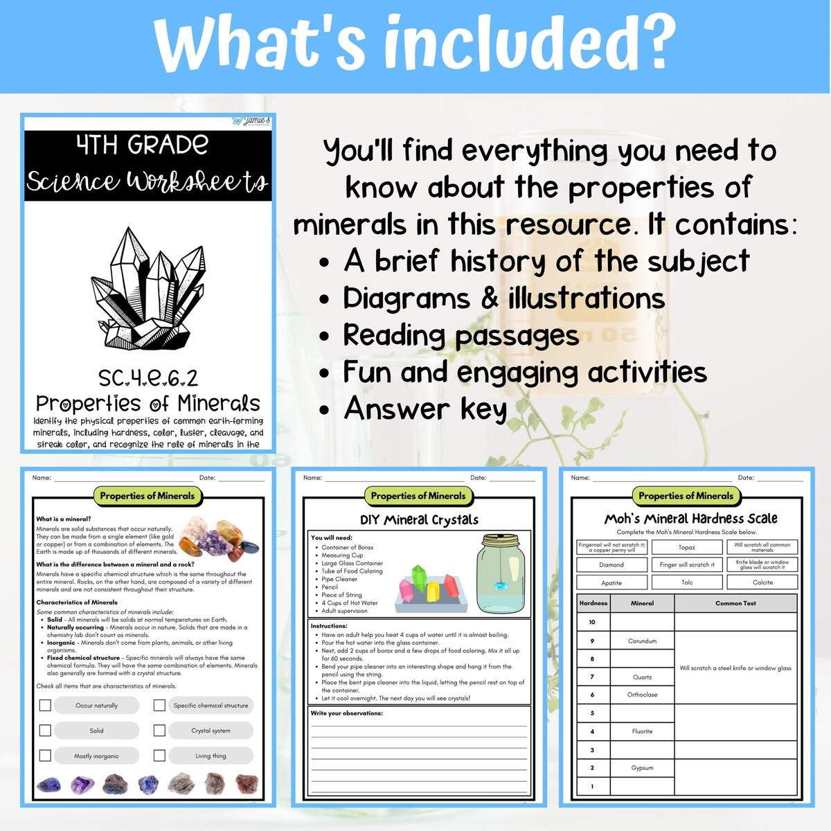 Properties Of Minerals Activity Answer Key 4th Grade Earth Space Science Classful Properties Of Minerals Activity Answer Key 4th Grade Earth Space Science Classful