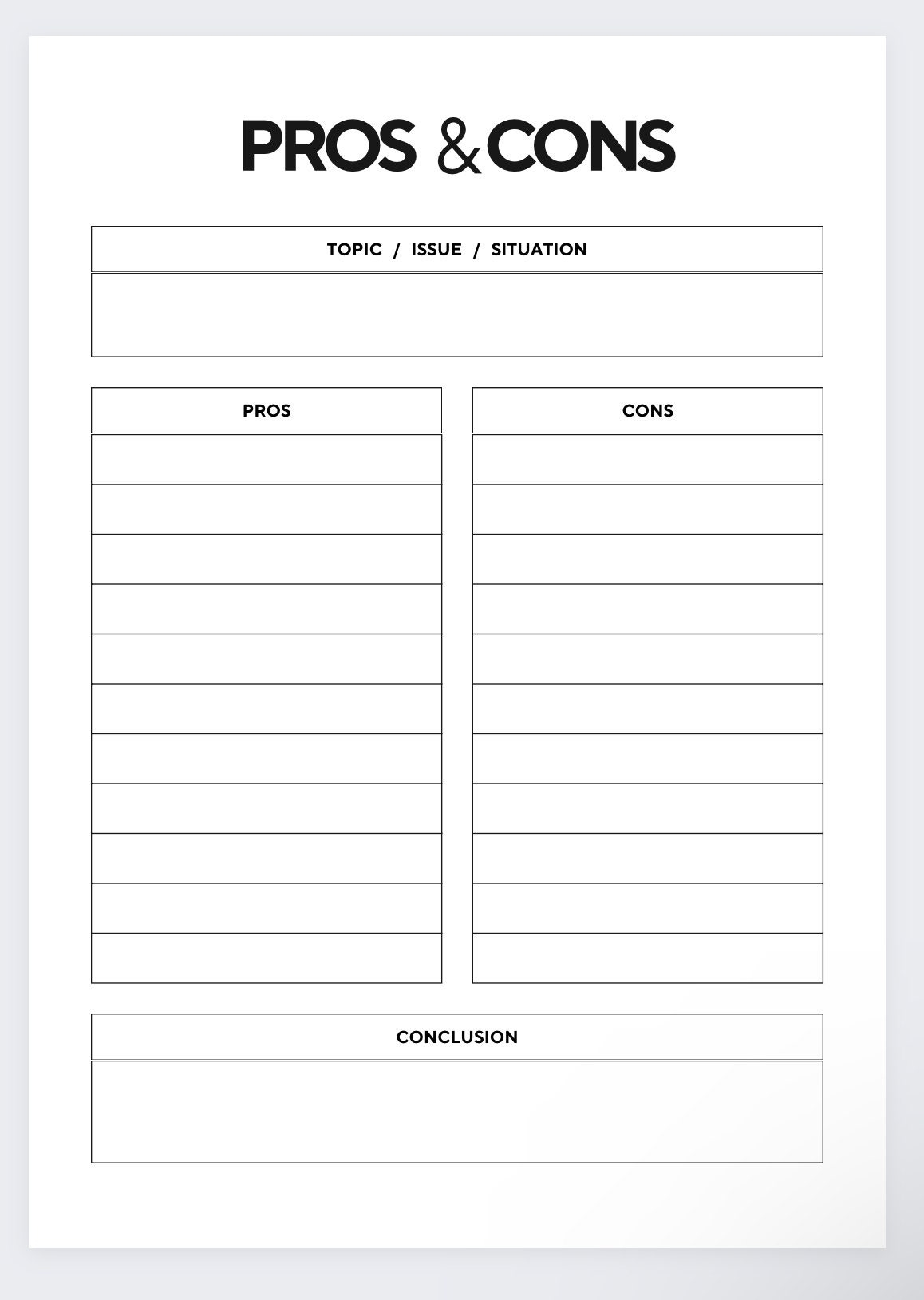 Printable 6th Grade Dbt Pros And Cons Worksheets Download