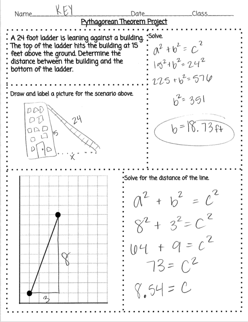 Pythagorean Theorem Project Word Problems And Drawings Made By Teachers Pythagorean Theorem Project Word Problems And Drawings Made By Teachers