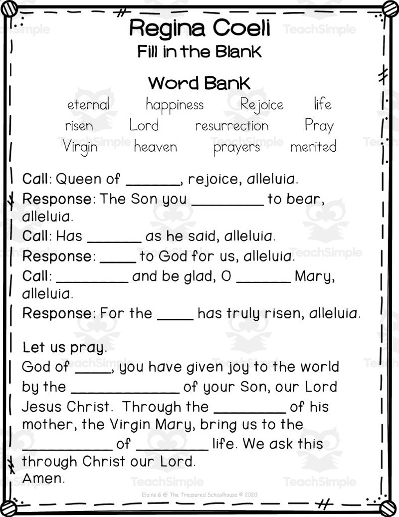 Regina Coeli Prayer Pack By Teach Simple