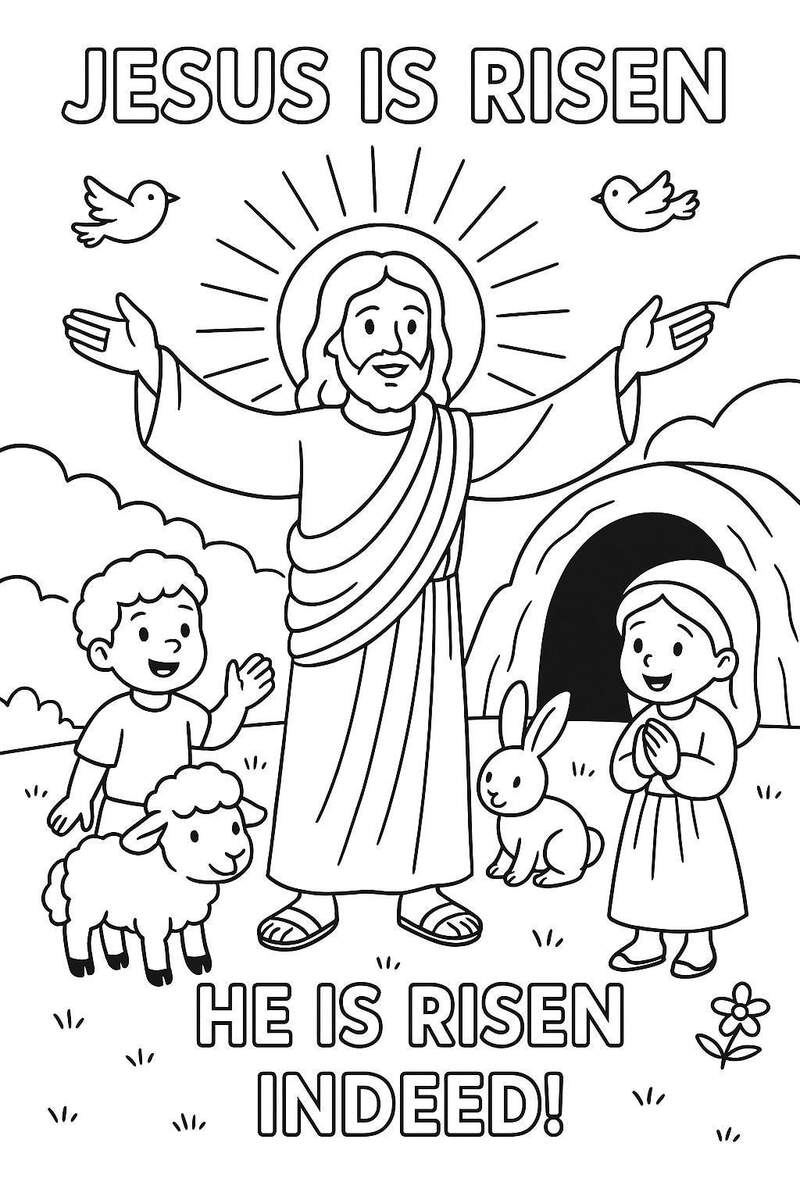 Resurrection Coloring Page He Is Risen Easter Christian Bible Printable For Kids Sunday School Activity Religious Coloring Sheet Etsy Israel