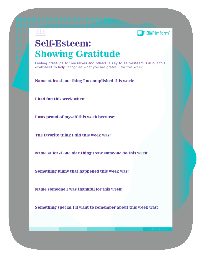 Self Esteem Worksheets TheraPlatform Resources Self Esteem Worksheets TheraPlatform Resources