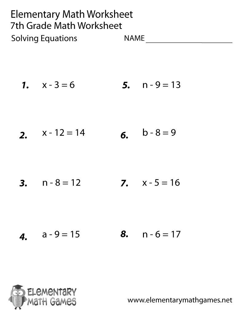 Free Worksheets For Linear Equations Grades 6 9 Pre Algebra Algebra 1