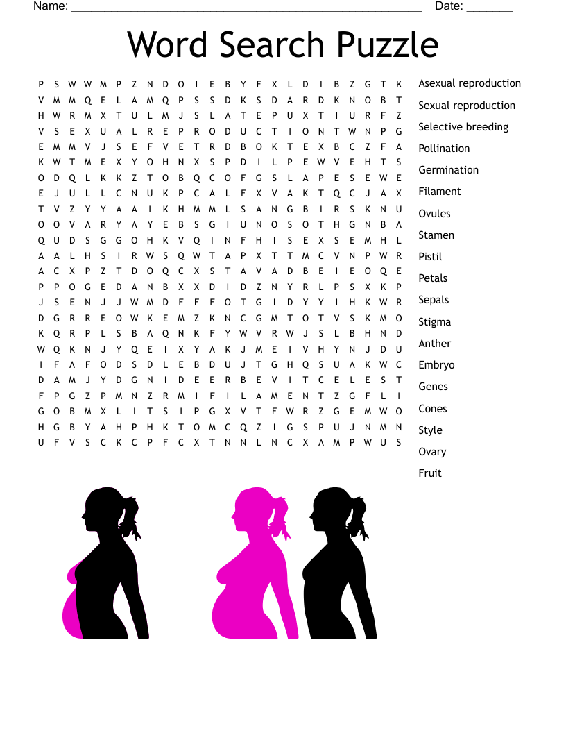 Sexual And Asexual Reproduction Word Search WordMint Sexual And Asexual Reproduction Word Search WordMint