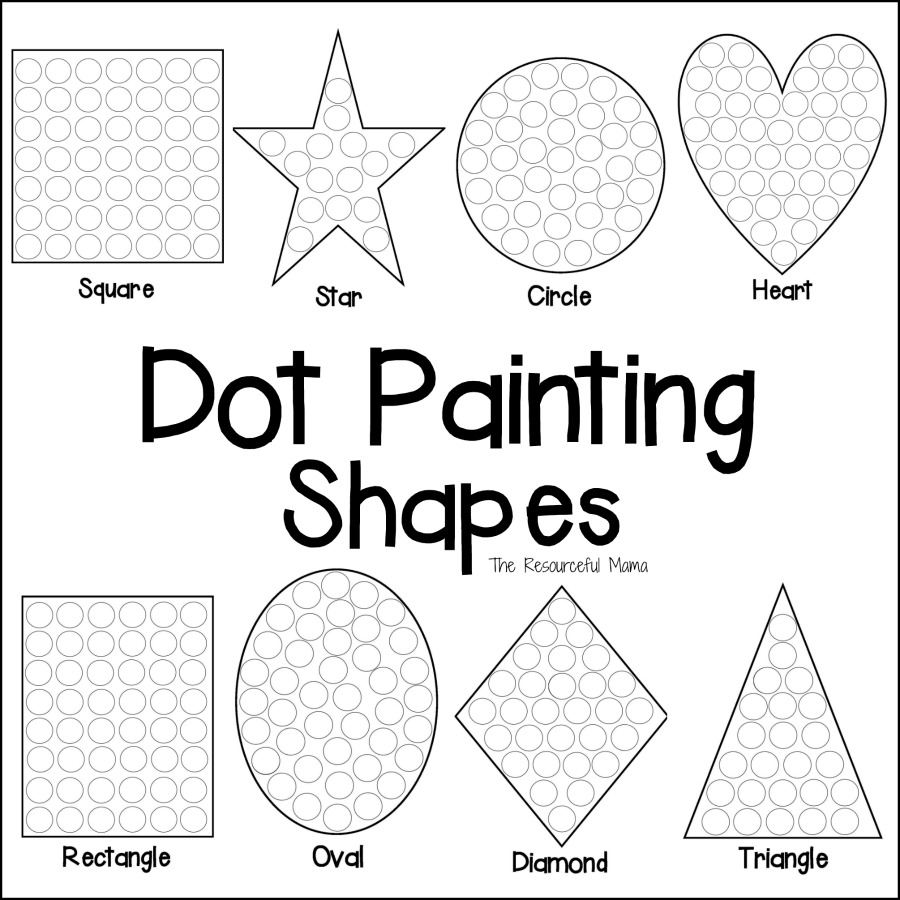 Shapes Dot Painting Free Printable The Resourceful Mama Free Custom Printable Art Worksheet Templates Canva