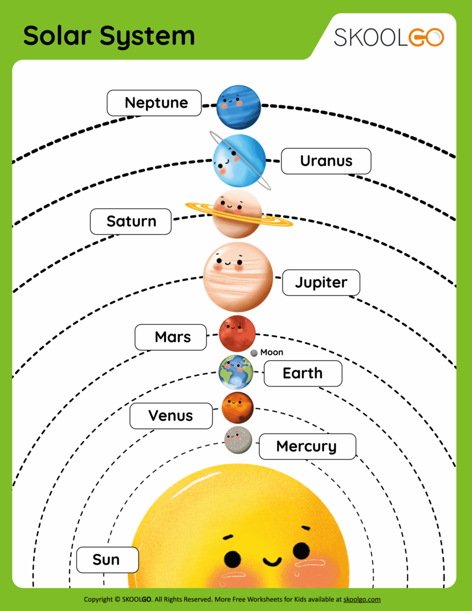 Solar System Free Worksheet SKOOLGO Free Printable Solar System Worksheets For Kids