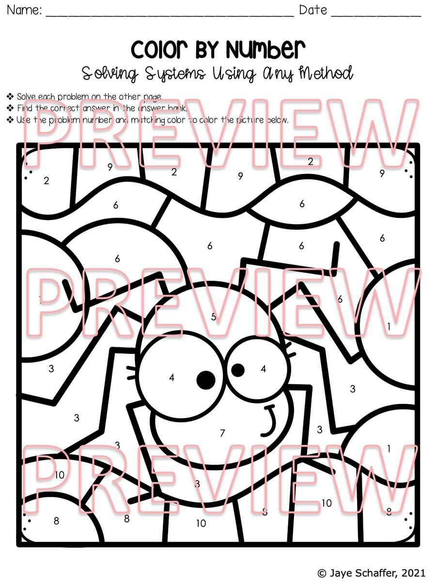 Solving Systems Of Equations By Any Method Coloring Activity Made By Teachers Solving Systems Of Equations By Any Method Coloring Activity Made By Teachers