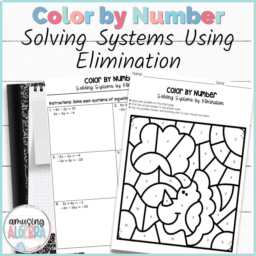 Solving Systems Of Equations By Any Method Coloring Activity Made By Teachers