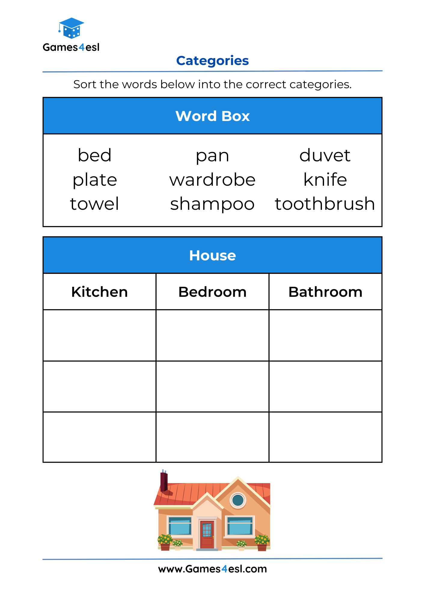 Sorting Worksheets For Grade 1 Sorting Words Into Categories Games4esl Sorting Worksheets For Grade 1 Sorting Words Into Categories Games4esl