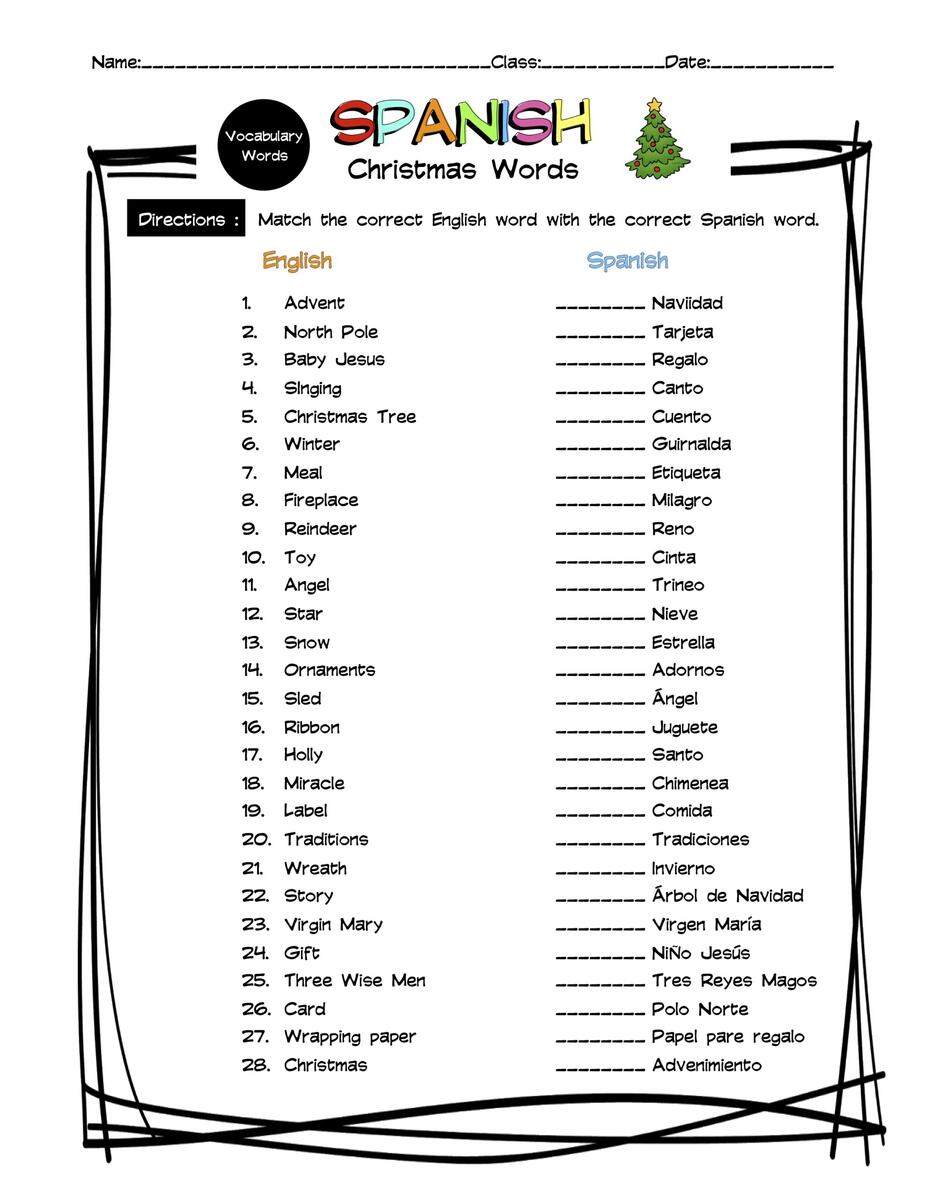 Spanish Christmas Navidad Fun Activities Worksheets Wordwall Bingo Cards Made By Teachers