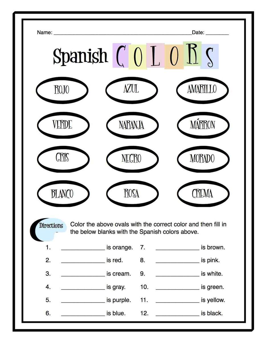 Spanish Colors Worksheet Packet Made By Teachers Spanish Worksheets Superstar Worksheets