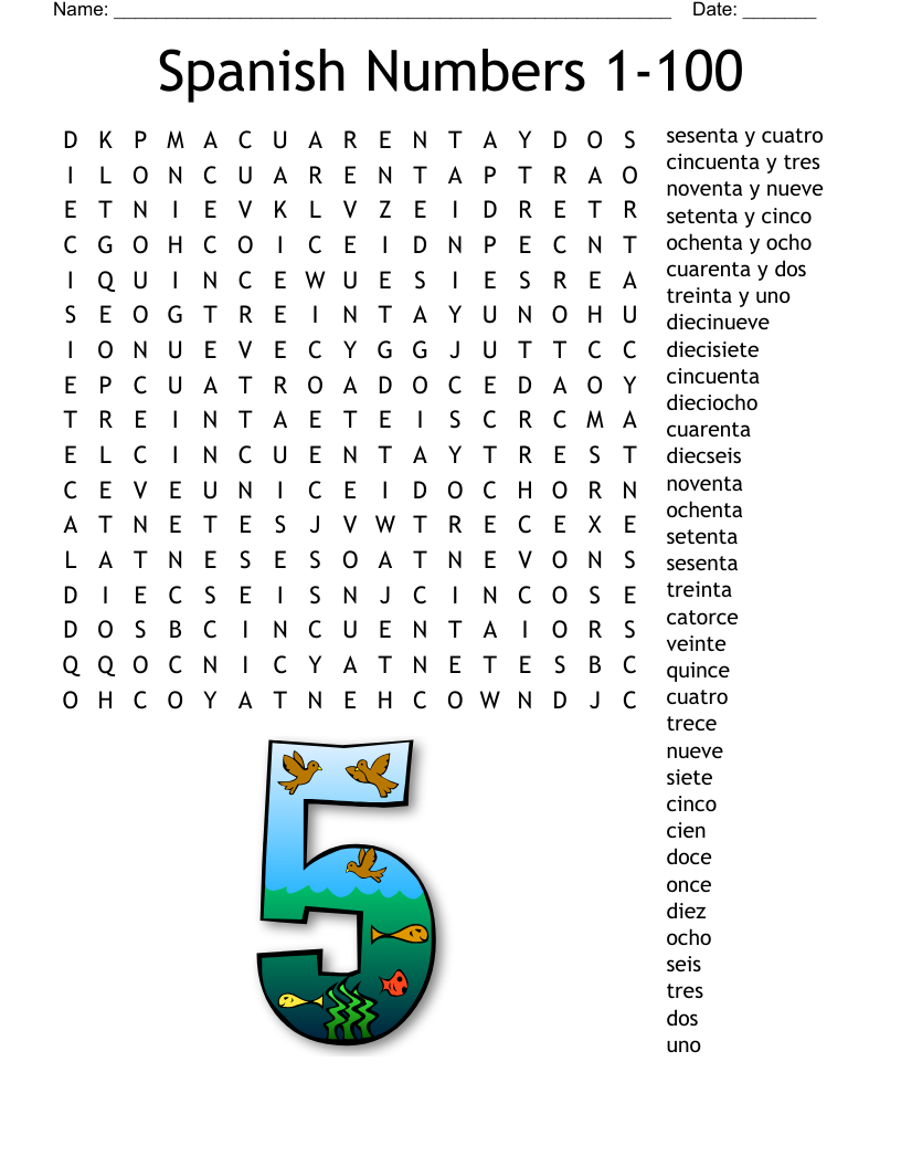 Spanish Numbers 1 100 Word Search WordMint Spanish Numbers 1 100 Word Search WordMint