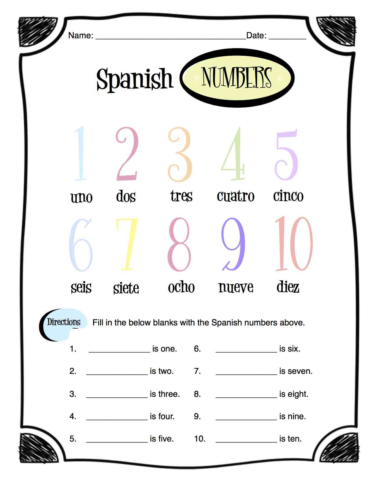 Spanish Numbers Worksheet Packet Made By Teachers Numbers In Spanish Worksheets And How To Count 1 1000