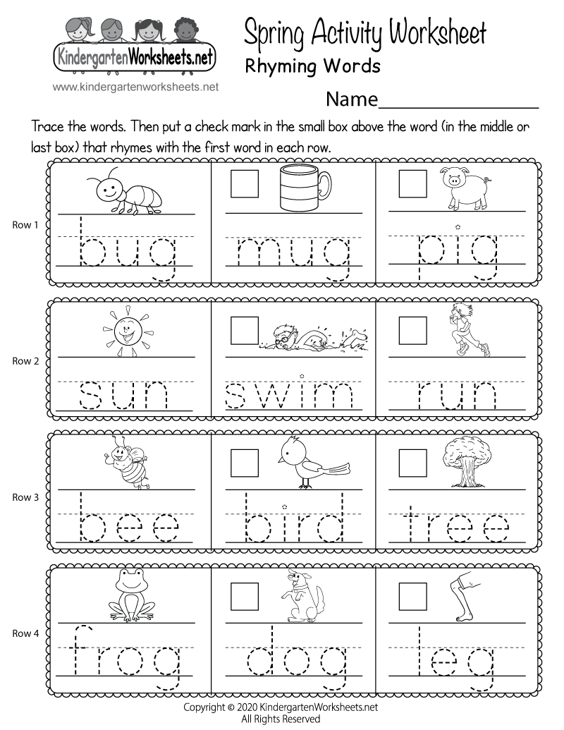 Spring Rhyming Words Activity Worksheet Free Printable Digital PDF Spring Rhyming Words Activity Worksheet Free Printable Digital PDF