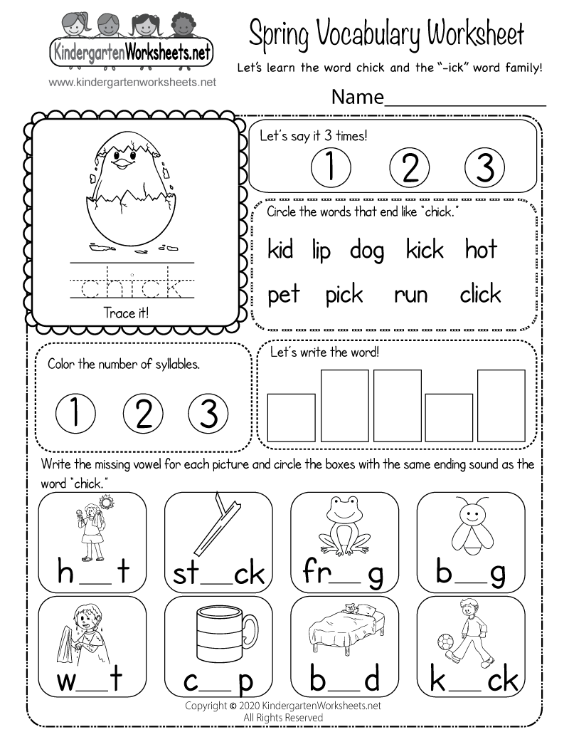 Spring Vocabulary Worksheet Free Printable Digital PDF Spring Literacy Worksheets Phonics Worksheets Made By Teachers