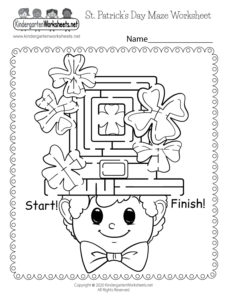 A Variety Of Activity Sheets On St Patricks Day For Preschools