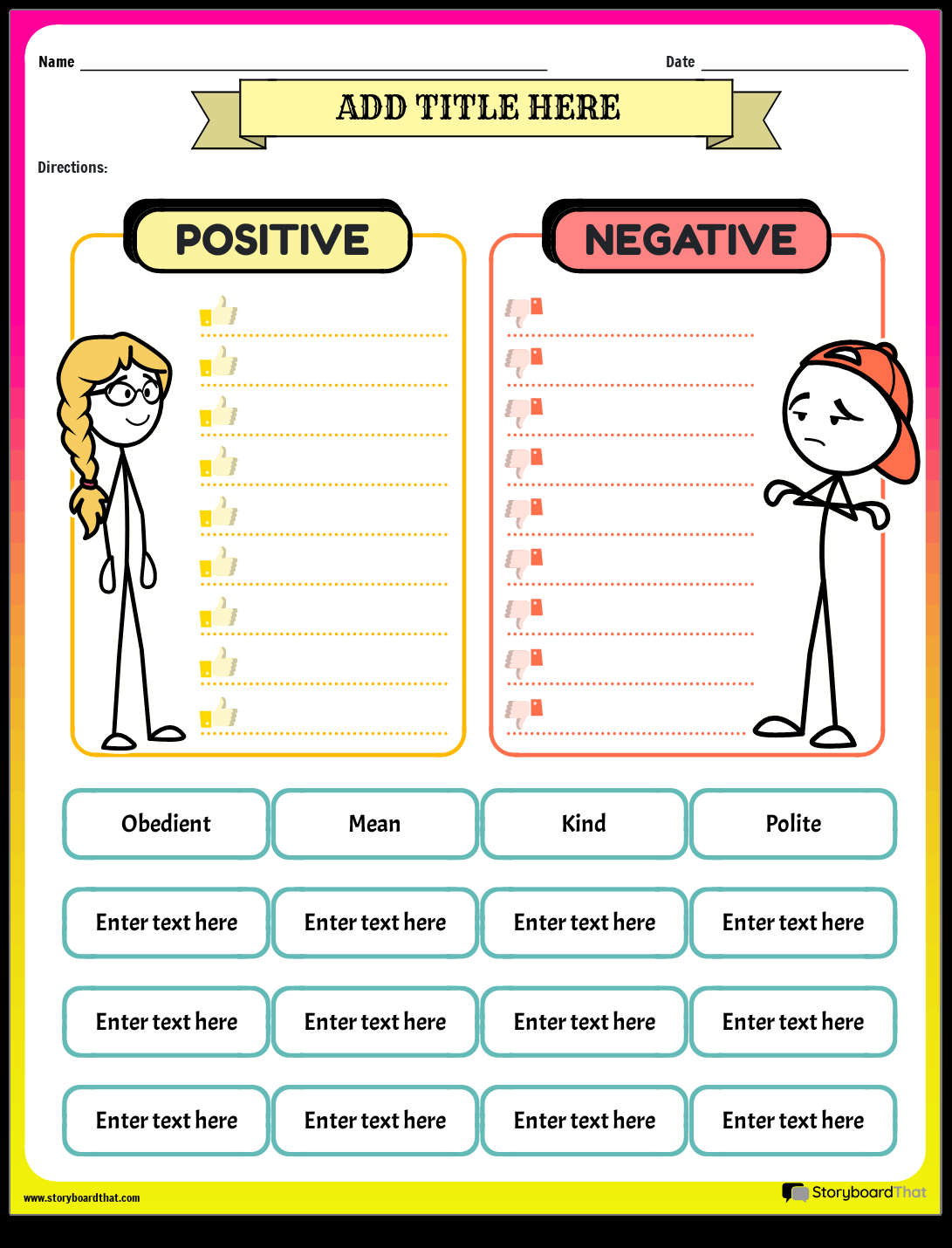 Storyboard That Character Traits Worksheets For Students Storyboard That Character Traits Worksheets For Students