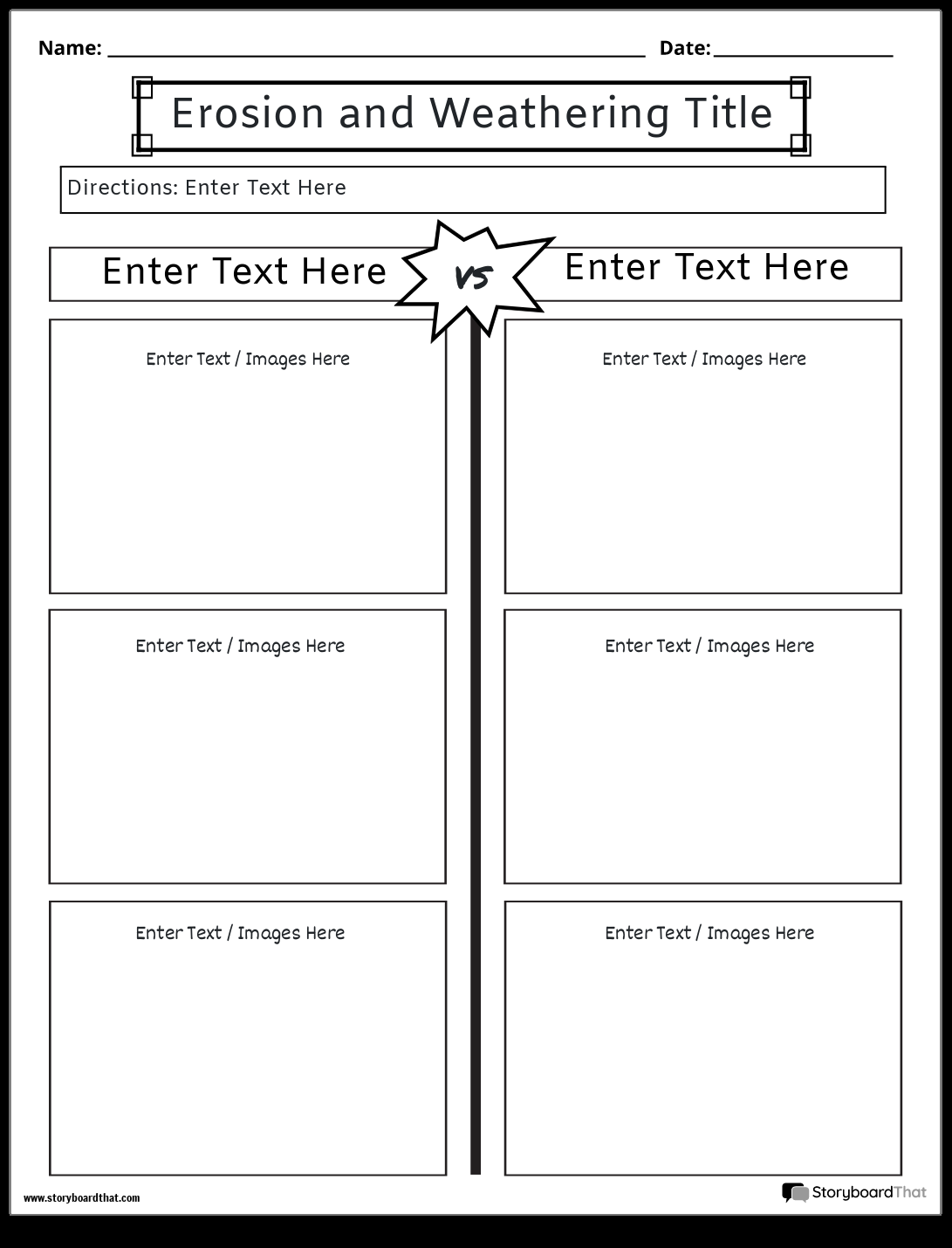 Storyboard That Free Weathering Worksheets