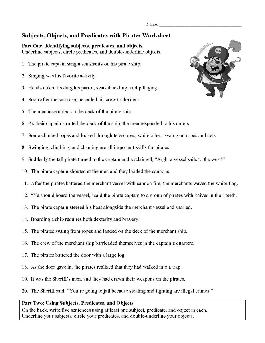 Englishlinx Subject And Predicate Worksheets