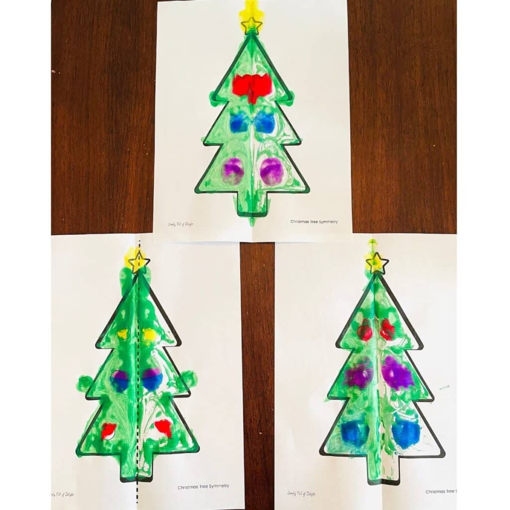 Symmetry Christmas Tree Painting Free Printable Symmetry Christmas Tree Painting Free Printable