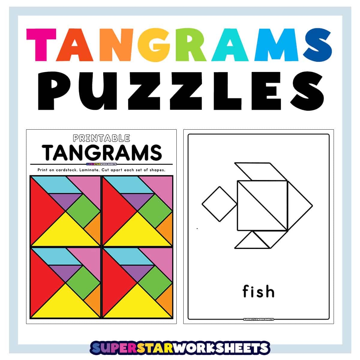 Tangram Puzzles Superstar Worksheets Tangram Printable Puzzles Your Therapy Source