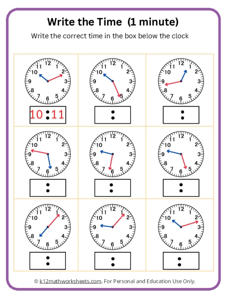 Telling Time Worksheets Free Printable Telling Time Worksheets Paper Trail Design