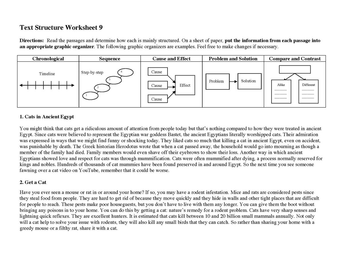 Text Structure Worksheets Reading Activities Text Structure Worksheets Reading Activities