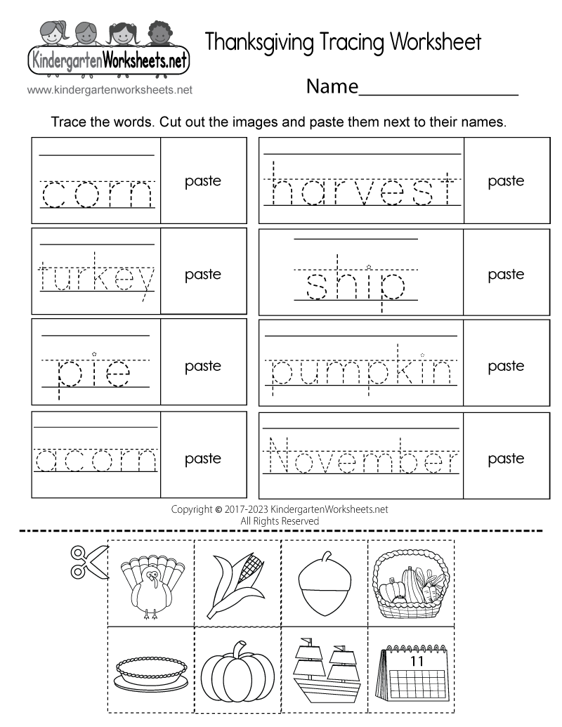 Thanksgiving Tracing Worksheet Free Printable Digital PDF Free Printable Thanksgiving Worksheet Templates Canva