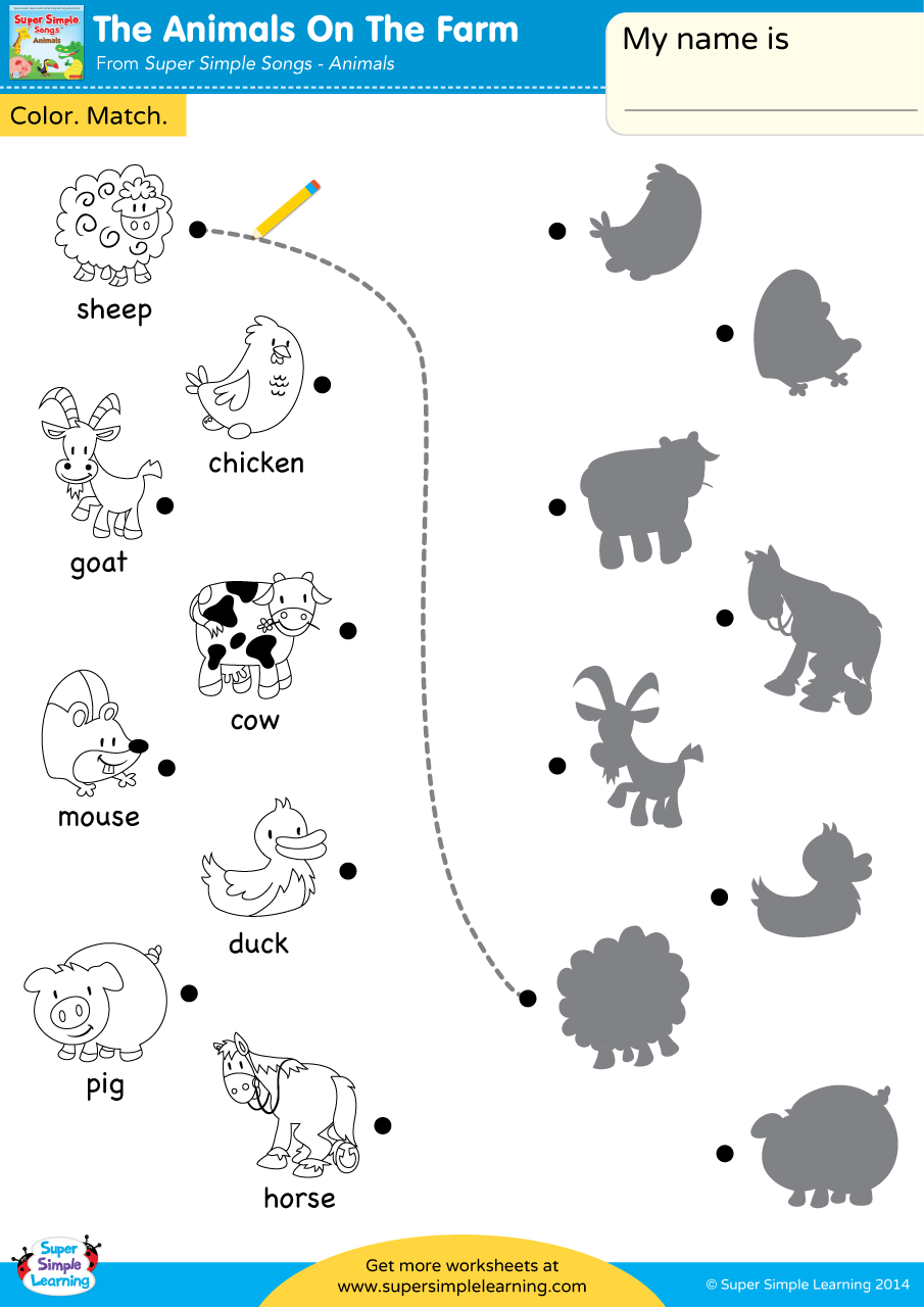 The Animals On The Farm Worksheet Color Match Super Simple Farm Animals Bar Graph Worksheet Free Printable Digital PDF
