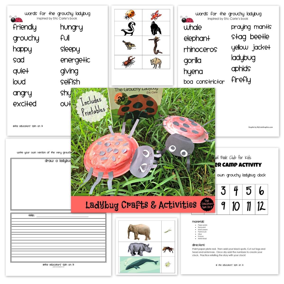 The Grouchy Ladybug Printables Set The Educators Spin On It