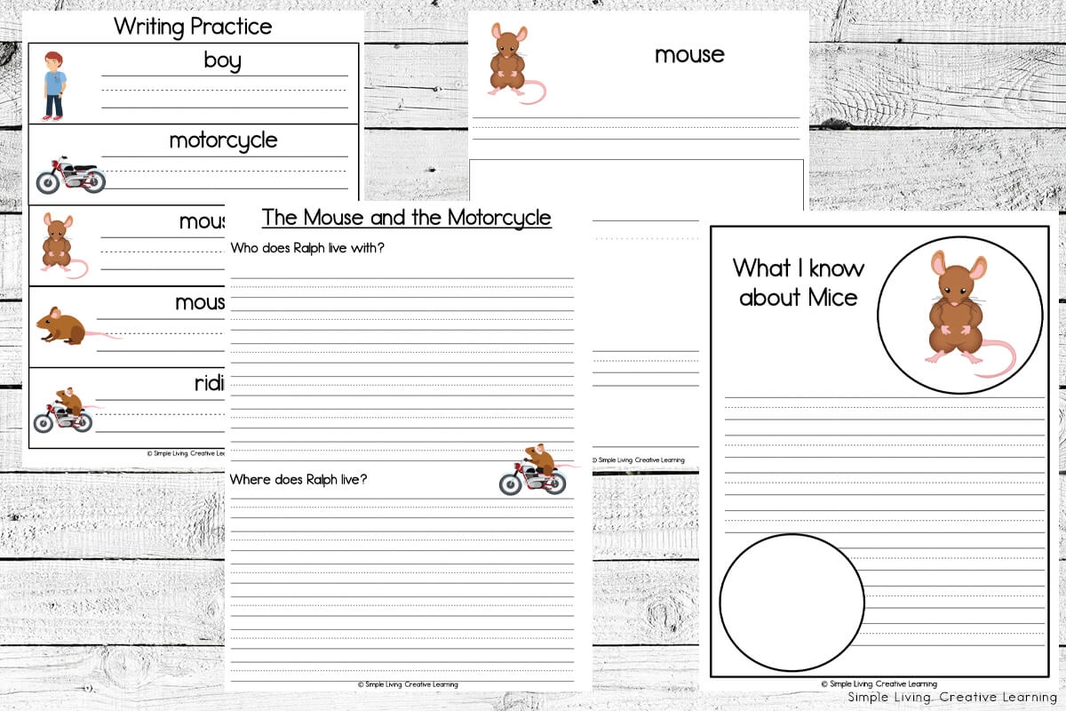 The Mouse And The Motorcycle Printables Simple Living Creative Learning The Mouse And The Motorcycle Novel Study CHAPTER SLICE Worksheets Library