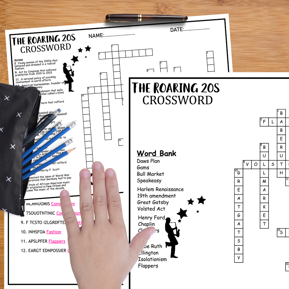 The Roaring 20s TWENTIES Worksheet Activity Word Search Scramble Word Made By Teachers The Roaring 20s TWENTIES Worksheet Activity Word Search Scramble Word Made By Teachers