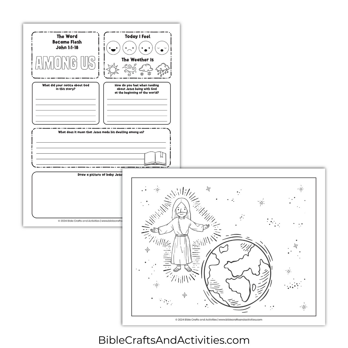 The Word Became Flesh Activity Pages Bible Crafts Shop