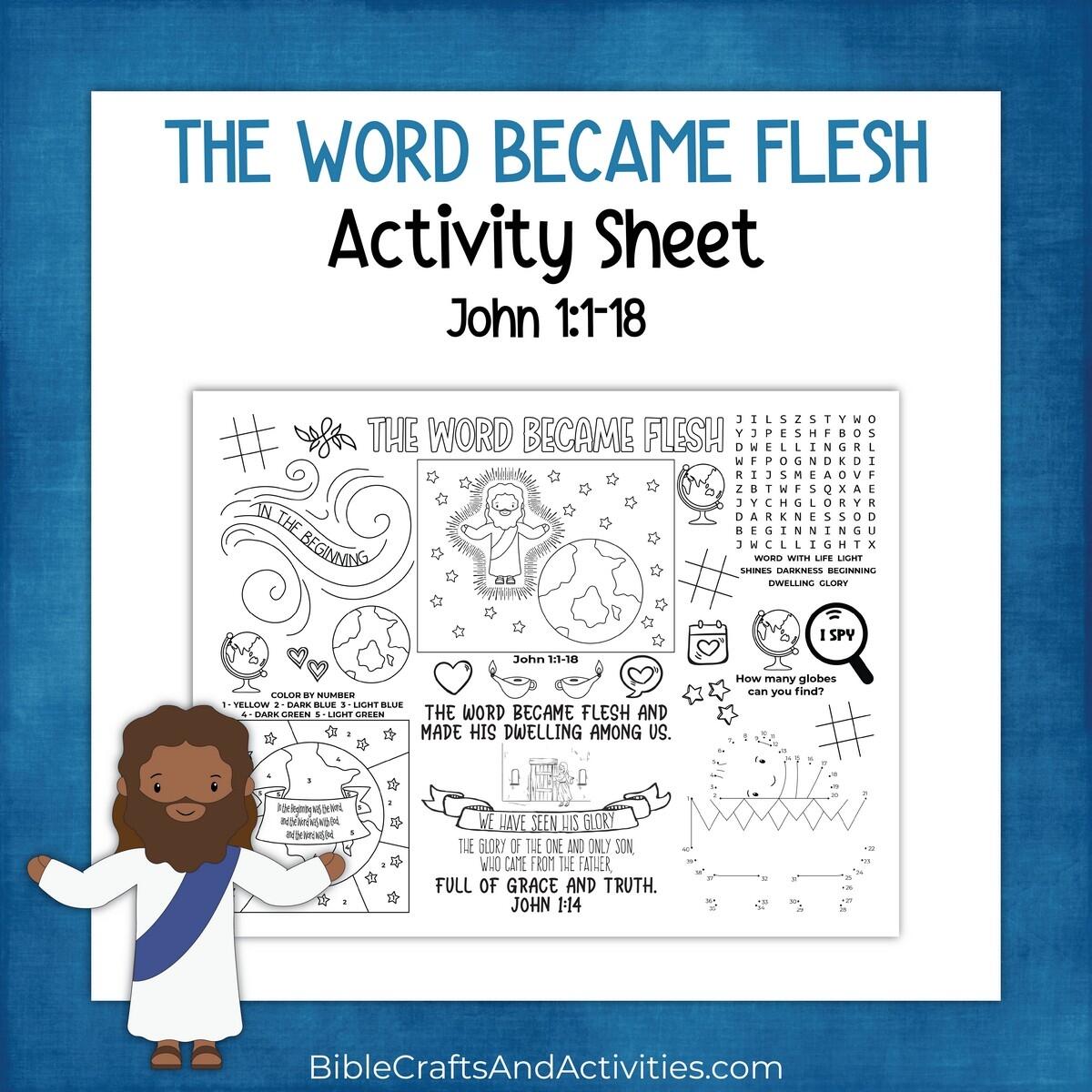 The Word Became Flesh Activity Sheet Bible Crafts Shop The Word Became Flesh Activity Sheet Bible Crafts Shop