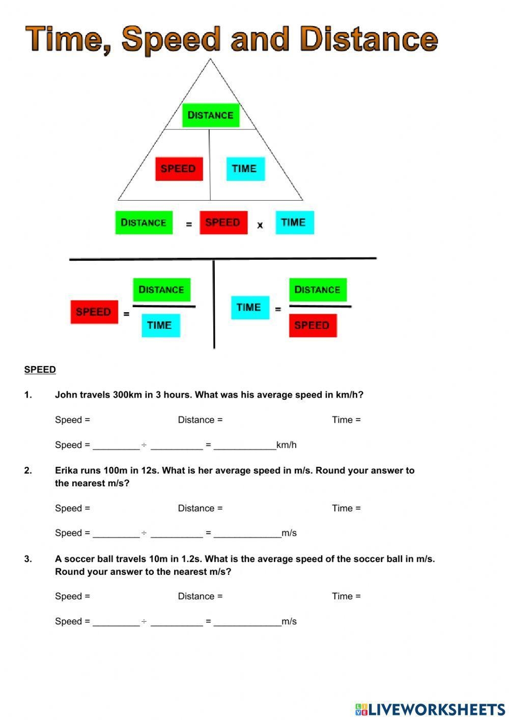 Time Distance And Speed Worksheet Worksheets Library Speed Distance Time Worksheet WordMint
