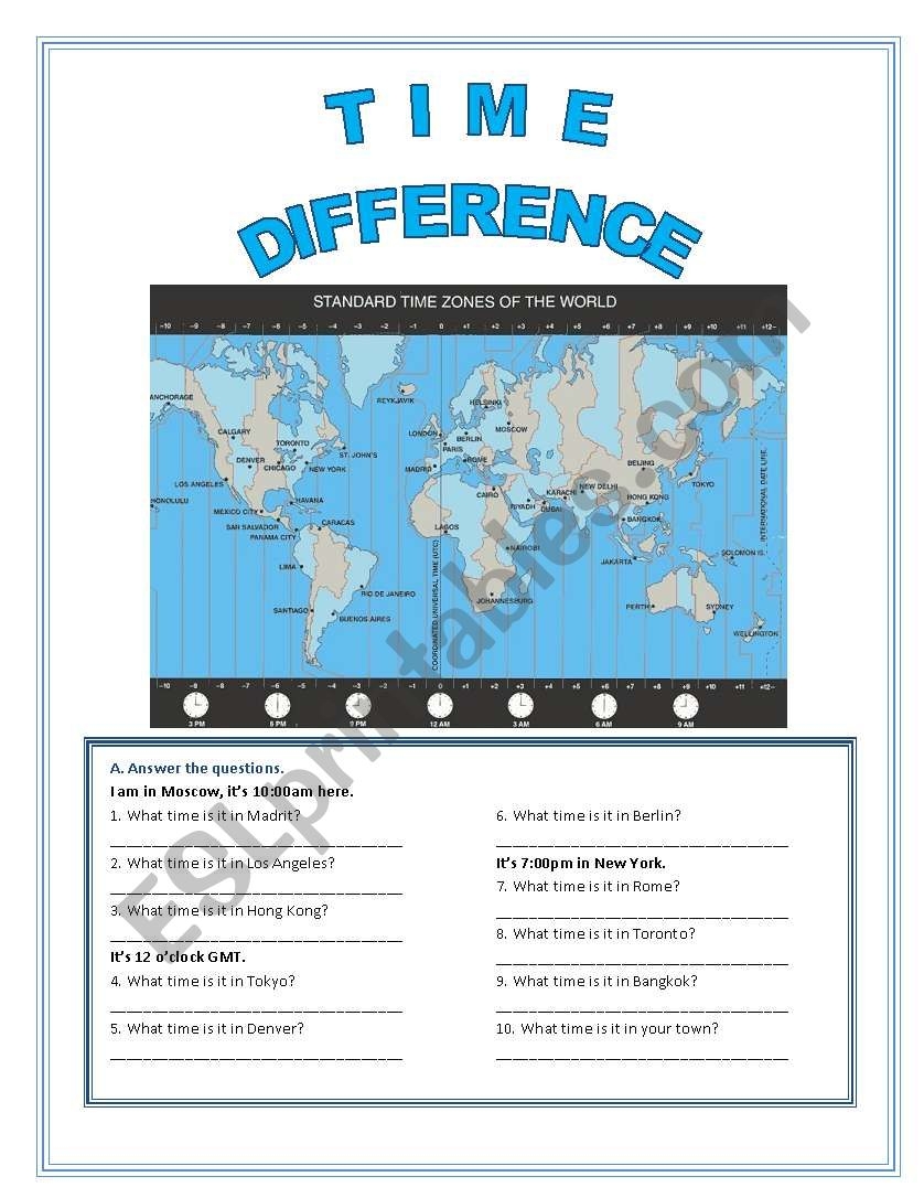 Time Zone Worksheet Printables Engaging Activities For Learning About Time Zones