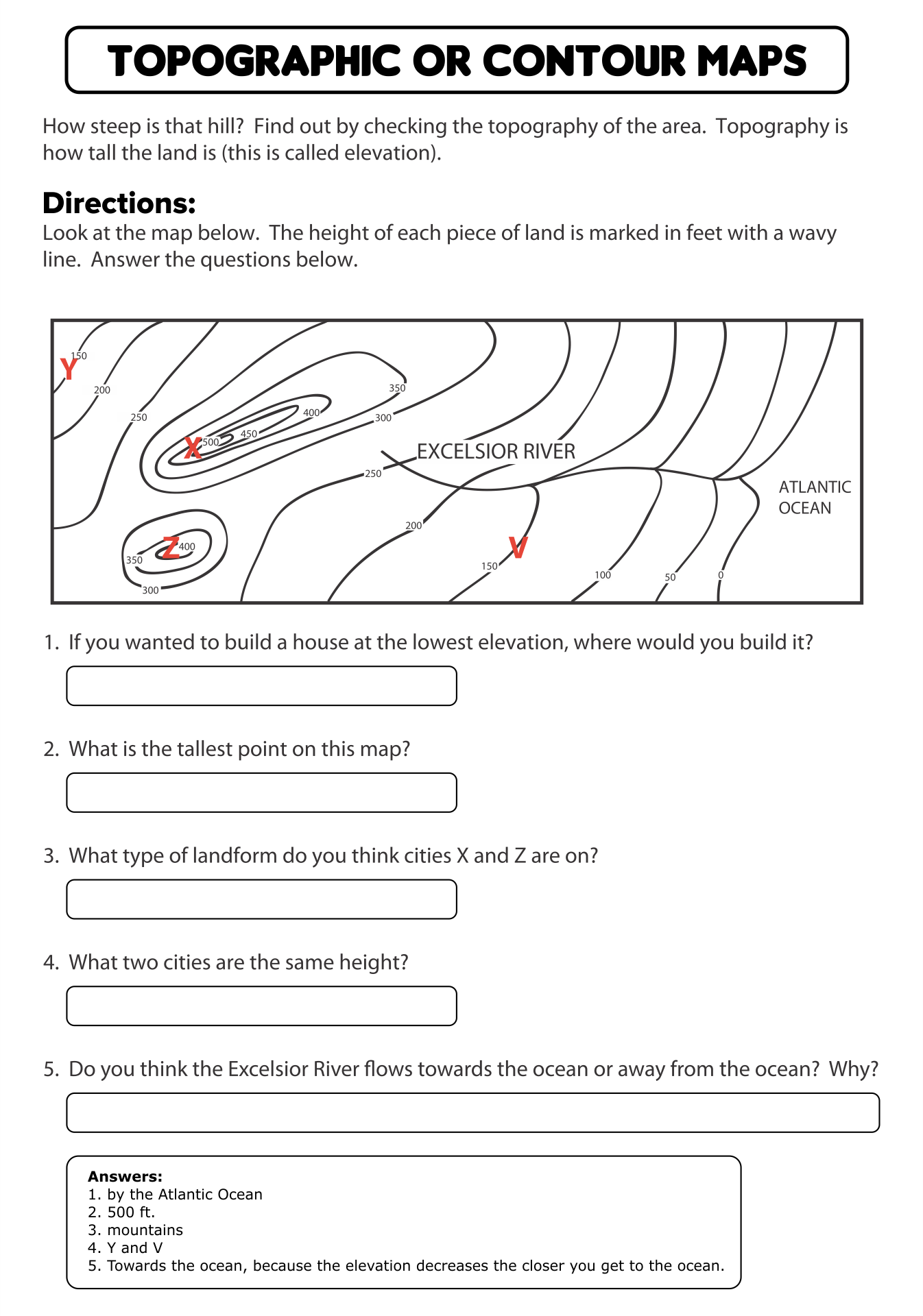 Topographic Map Worksheets 10 Free PDF Printables Printablee Topographic Map Worksheets 10 Free PDF Printables Printablee