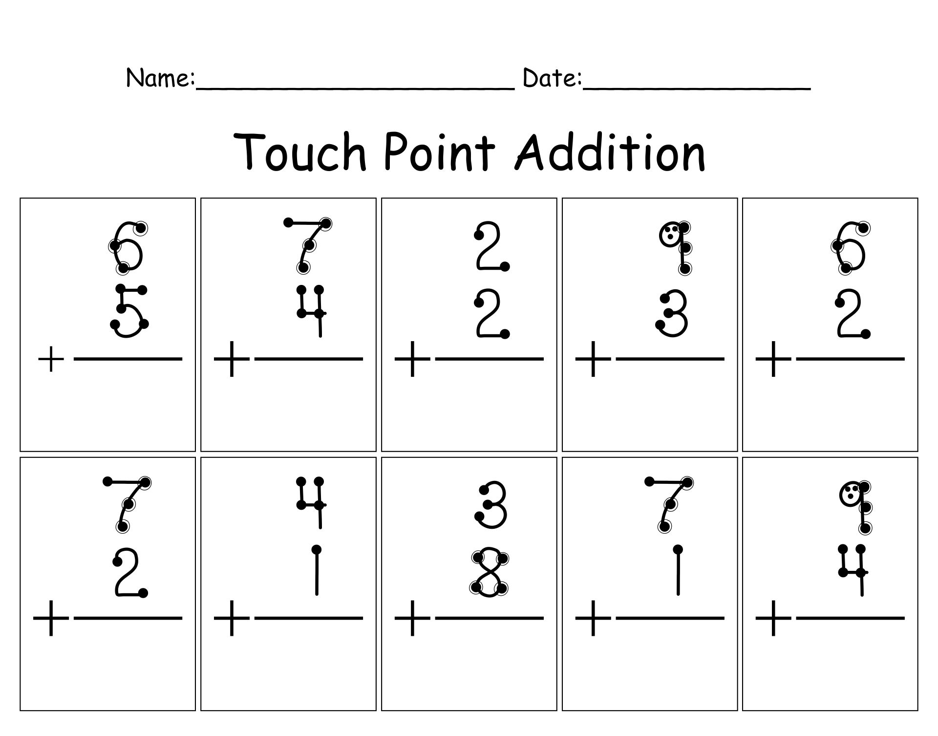 TouchMath Numbers 1 9 10 Free PDF Printables Printablee Worksheets Library Touch Math Worksheets