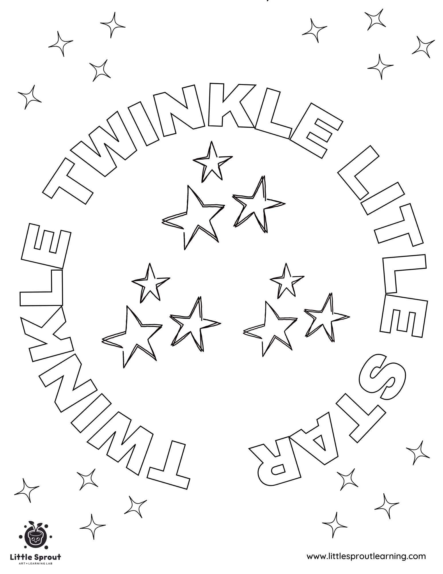 Twinkle Twinkle Little Star Coloring Page Little Sprout
