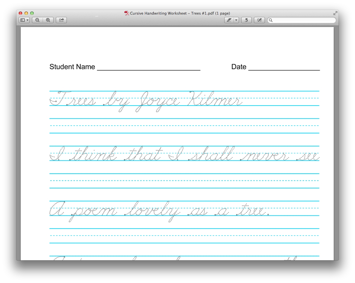 Useful And Free Resource Customize Your Copywork Wildflowers And Marbles MyCursive Cursive Worksheet Generator Create Practice