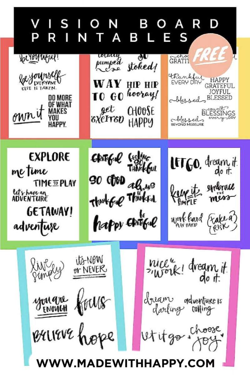 38 Printable Vision Board Templates 100 Free